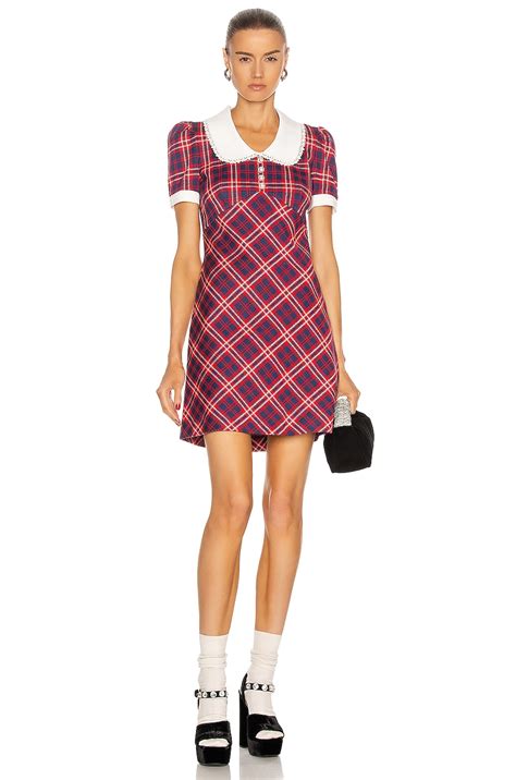 plaid mini dress miu miu